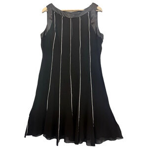 Vintage Studio I Sheer Striped Satin A Line Dress Size 14 Formal Evening Party